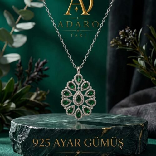 Damla Taşlı Hürrem Rozet kolye