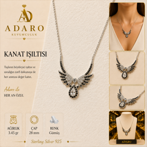 Kanat ışıltısı kolye