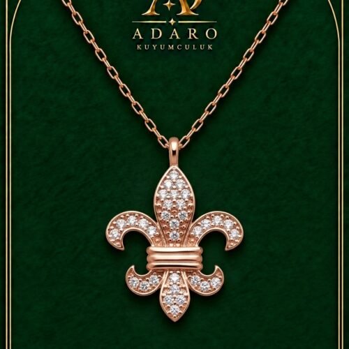 Asalet Zambağı (Fleur-de-Lis) 925 Ayar Gümüş Kolye